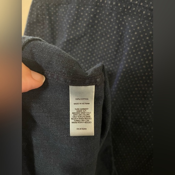 ✨Men’s Express Navy Blue Long Sleeve Button Down Shirt Size S - Picture 7 of 7